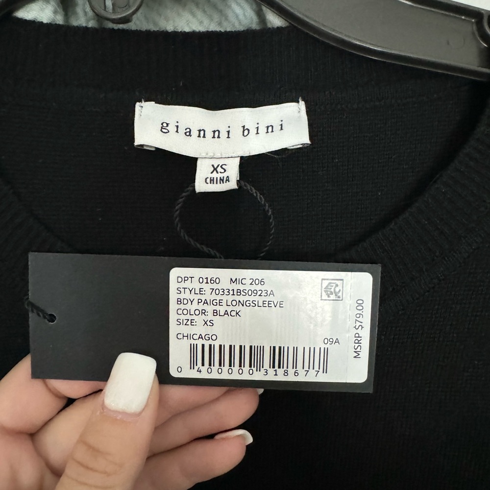 Giann binini black long sleeve brand new with tags never worn size xsmall